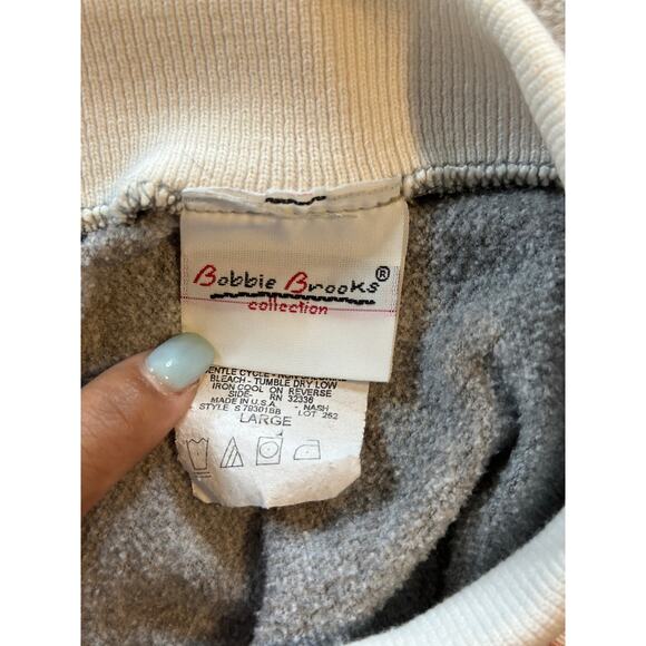 Vintage Bobbie Brooks Women’s Large Gray Pullover Collared Sweatshirt Grandma - Picture 7 of 8
